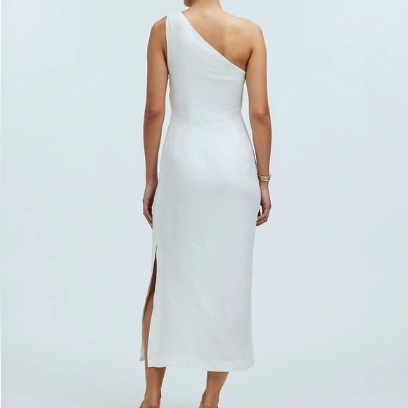 Madewell One-Shoulder Midi Dress in Lighthouse white size 2 NWT NQ624 - Picture 4 of 12